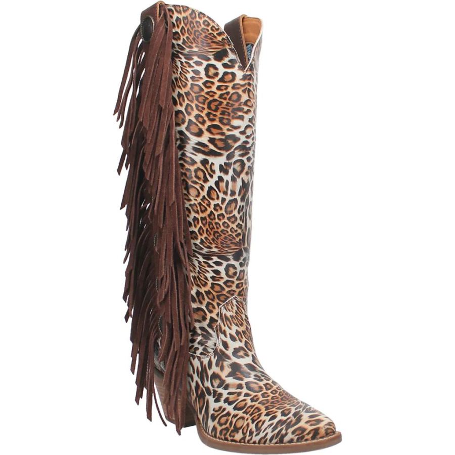 DINGO CHEETAH COWGIRL LEATHER BOOT