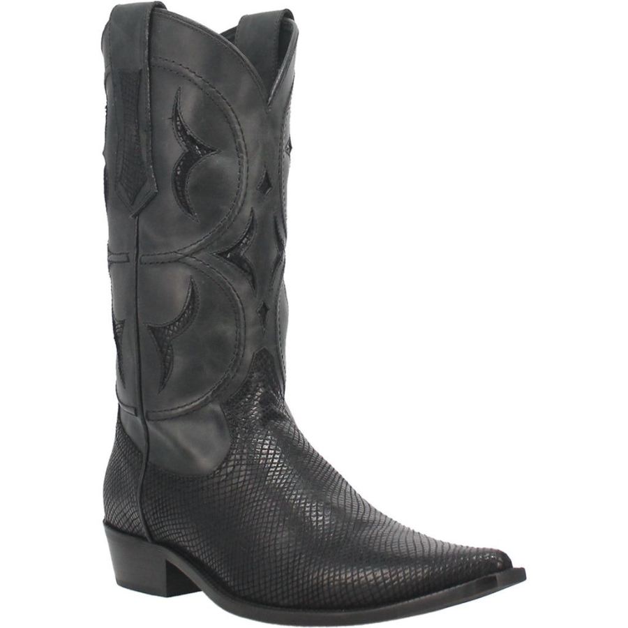 DINGO DODGE CITY LEATHER BOOT-BLACK - Click Image to Close