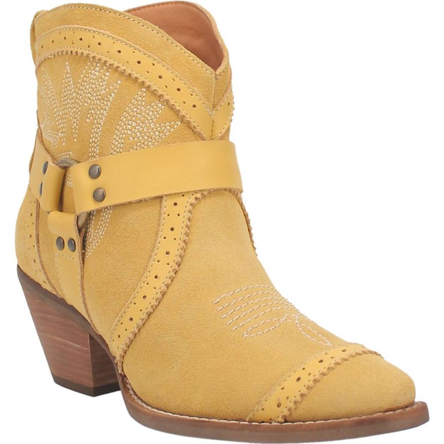 DINGO GUMMY BEAR LEATHER BOOTIE-YELLOW SUEDE