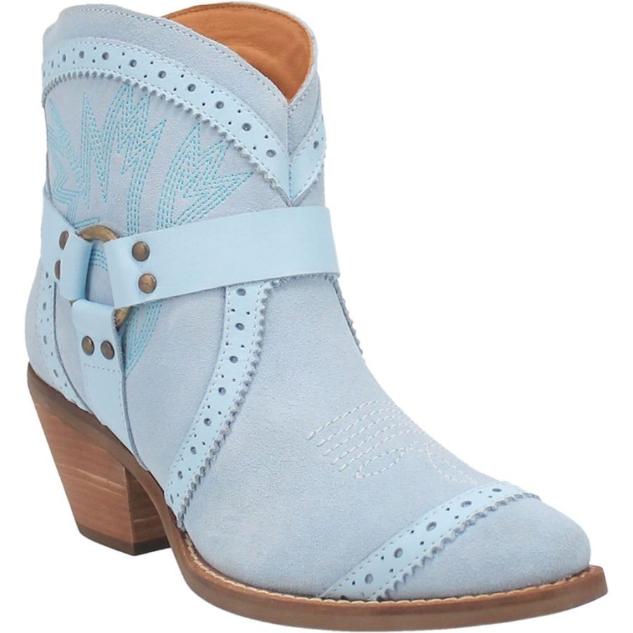 DINGO GUMMY BEAR LEATHER BOOTIE-BLUE SUEDE - Click Image to Close