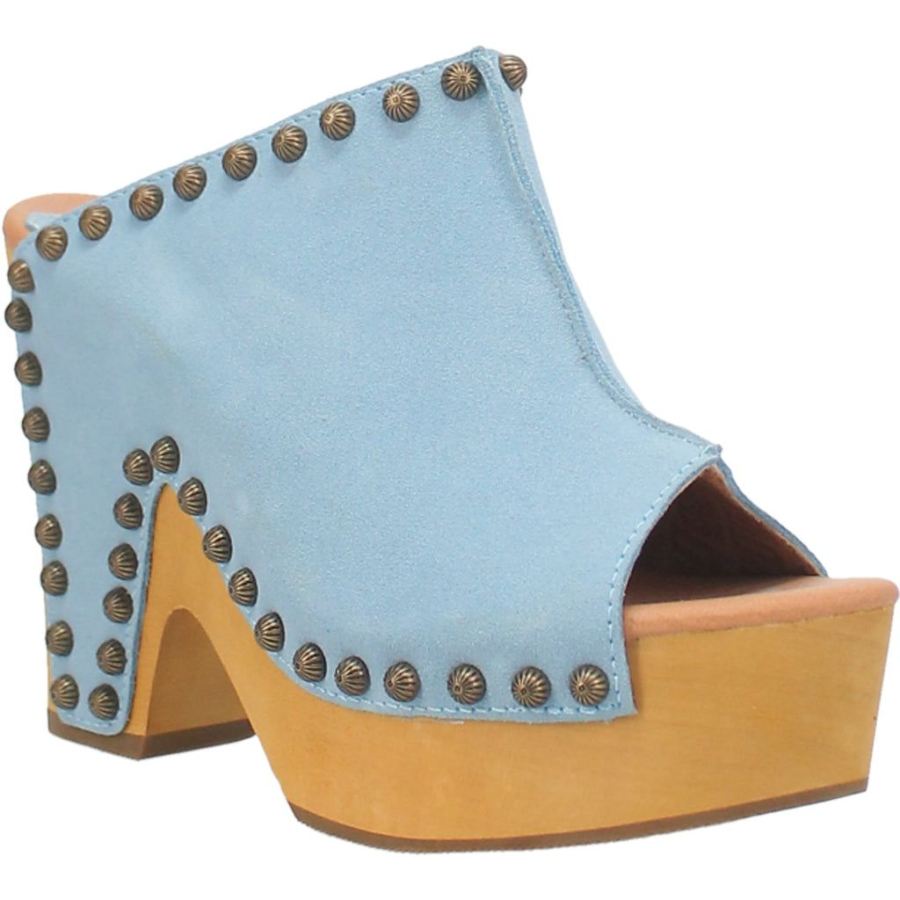 DINGO PEACE N' LOVE LEATHER CLOG-BLUE - Click Image to Close