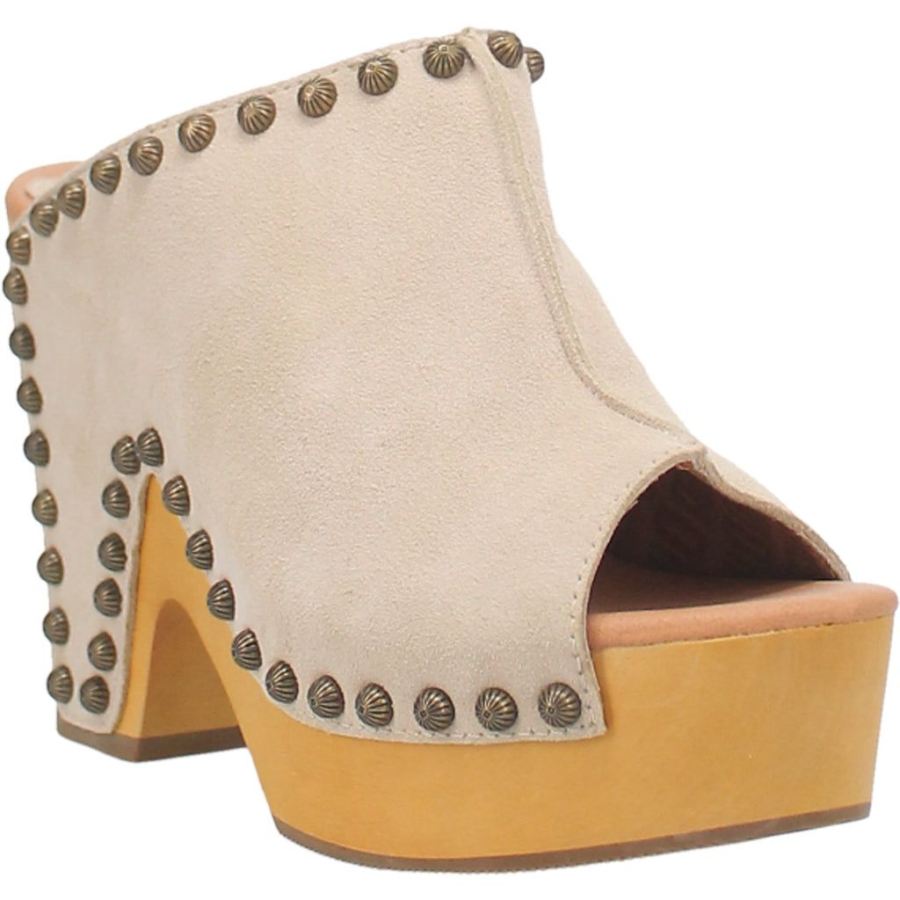 DINGO PEACE N' LOVE LEATHER CLOG-SAND - Click Image to Close