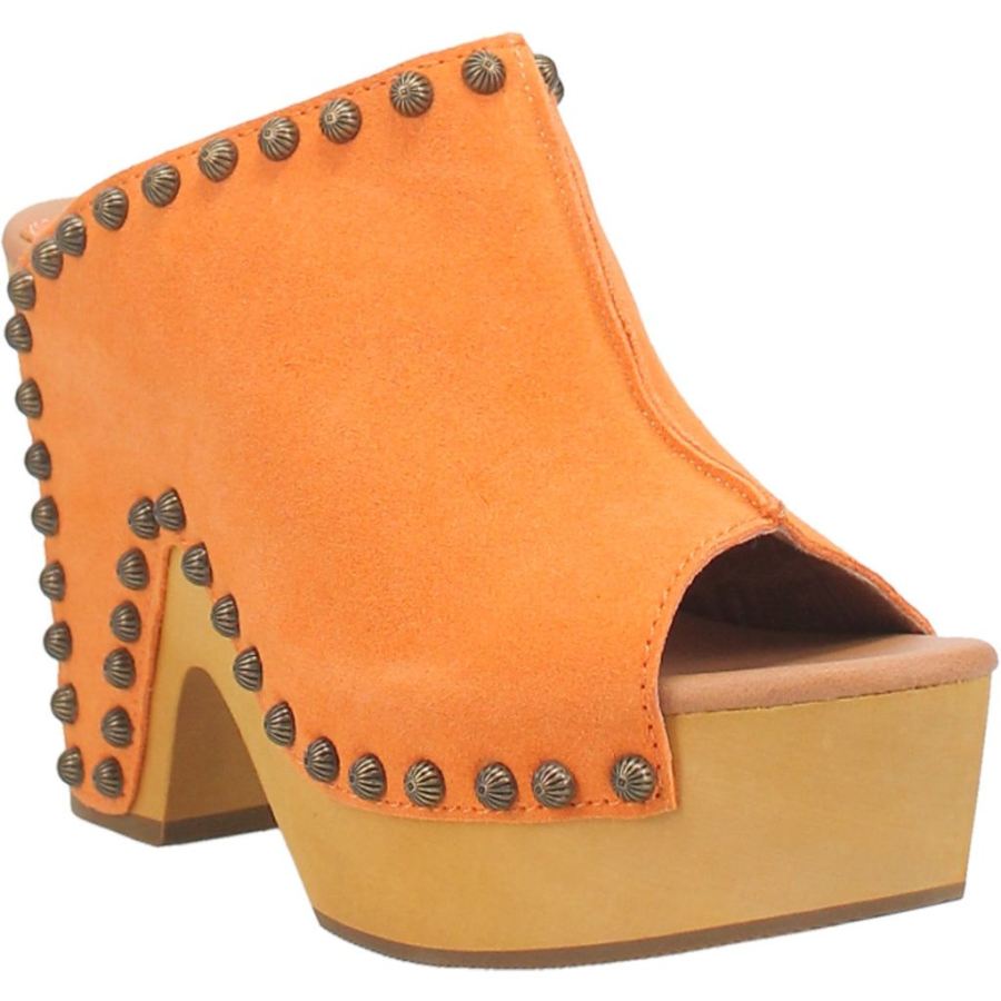 DINGO PEACE N' LOVE LEATHER CLOG-ORANGE