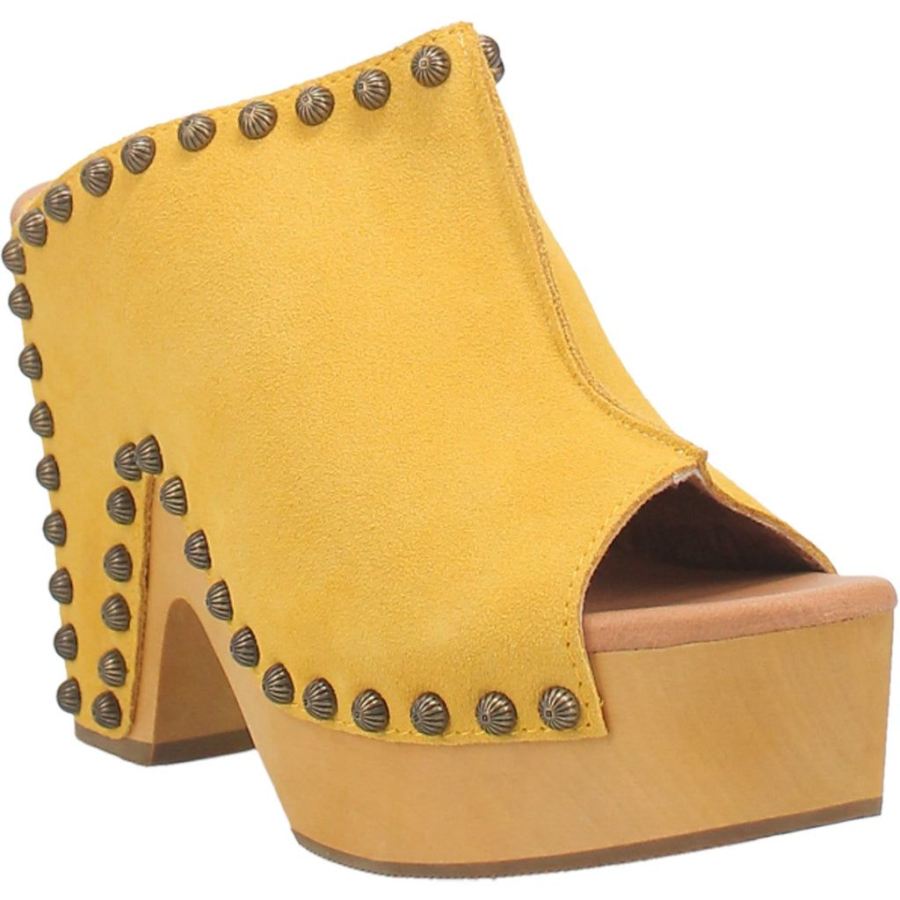 DINGO PEACE N' LOVE LEATHER CLOG-YELLOW