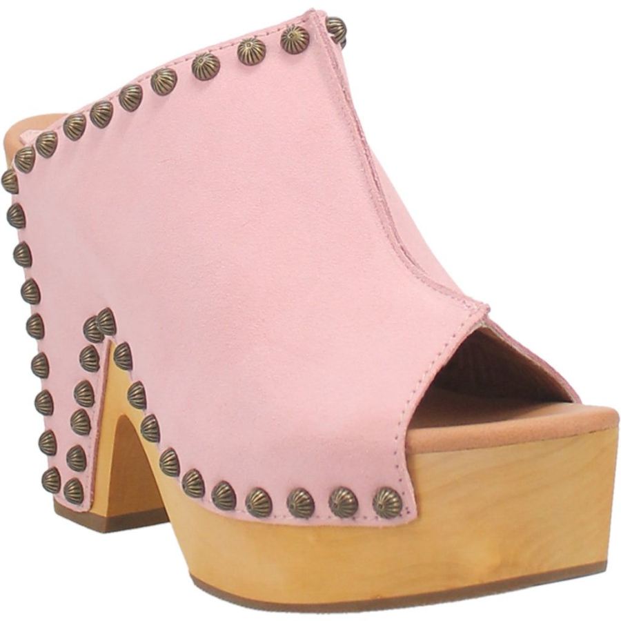 DINGO PEACE N' LOVE LEATHER CLOG-PINK - Click Image to Close