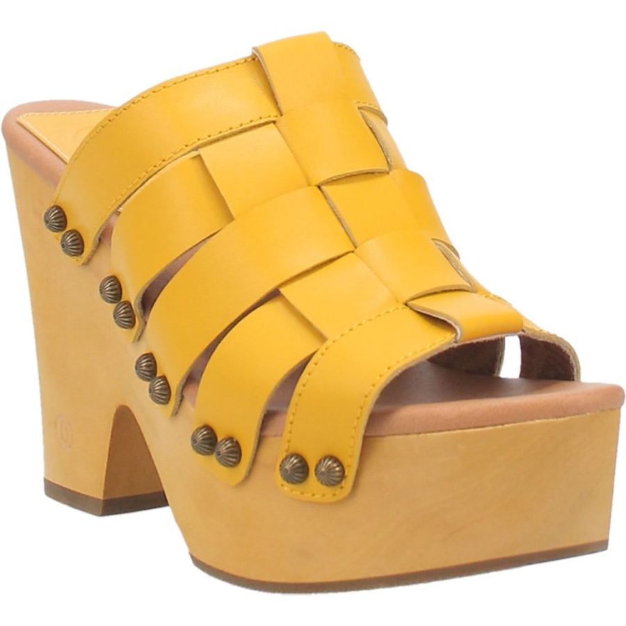 DINGO DAGWOOD LEATHER SANDAL-YELLOW